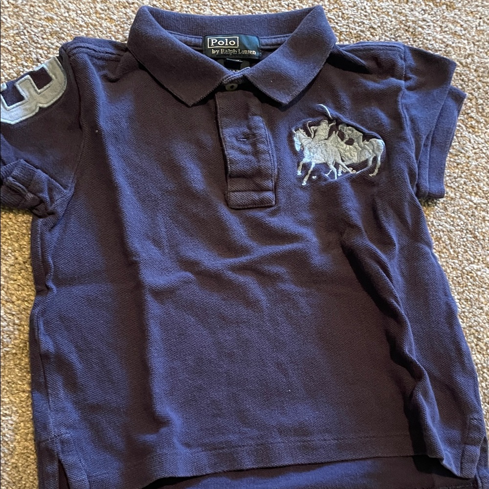 Polo by Ralph Lauren Navy Short-Sleeve Polo with Pony Patch sz 2/2t